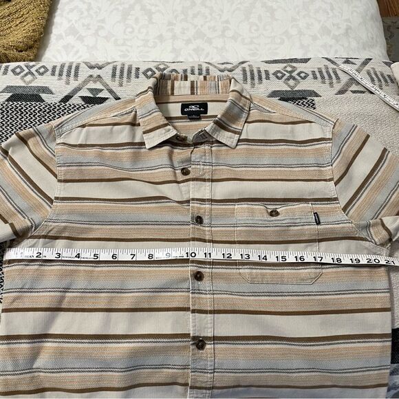 O’NEILL CARUSO TAN STRIPE CORD SHIRT SZ-S - Picture 10 of 11